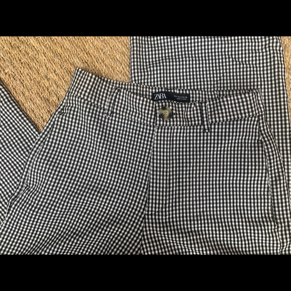 Zara gingham wide leg pants